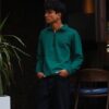 Chahatein Quarter Zip Sweatshirt – Olive Green | 320 GSM Cotton Fleece