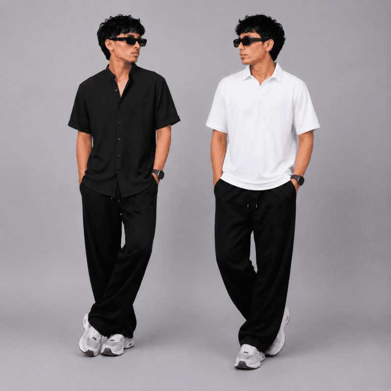 Pack of 2 – Polo Shirts | Black & Cream