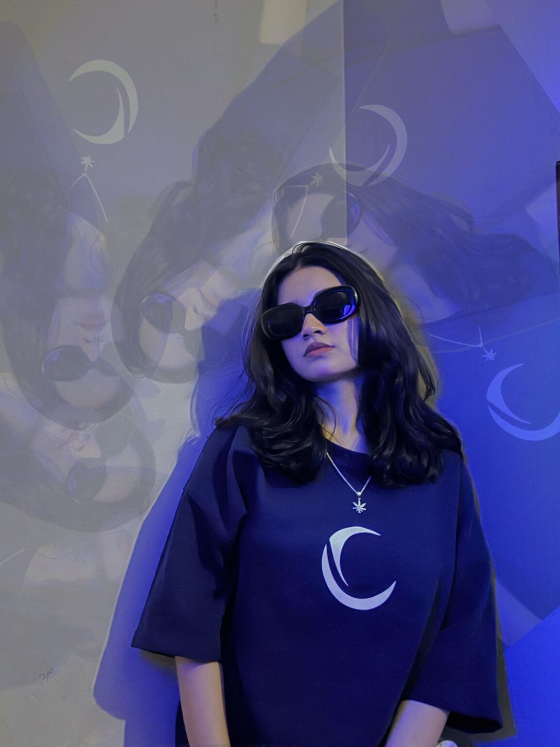 Chahatein Drop Shoulder T-Shirt – Navy Blue | 220 GSM French Terry