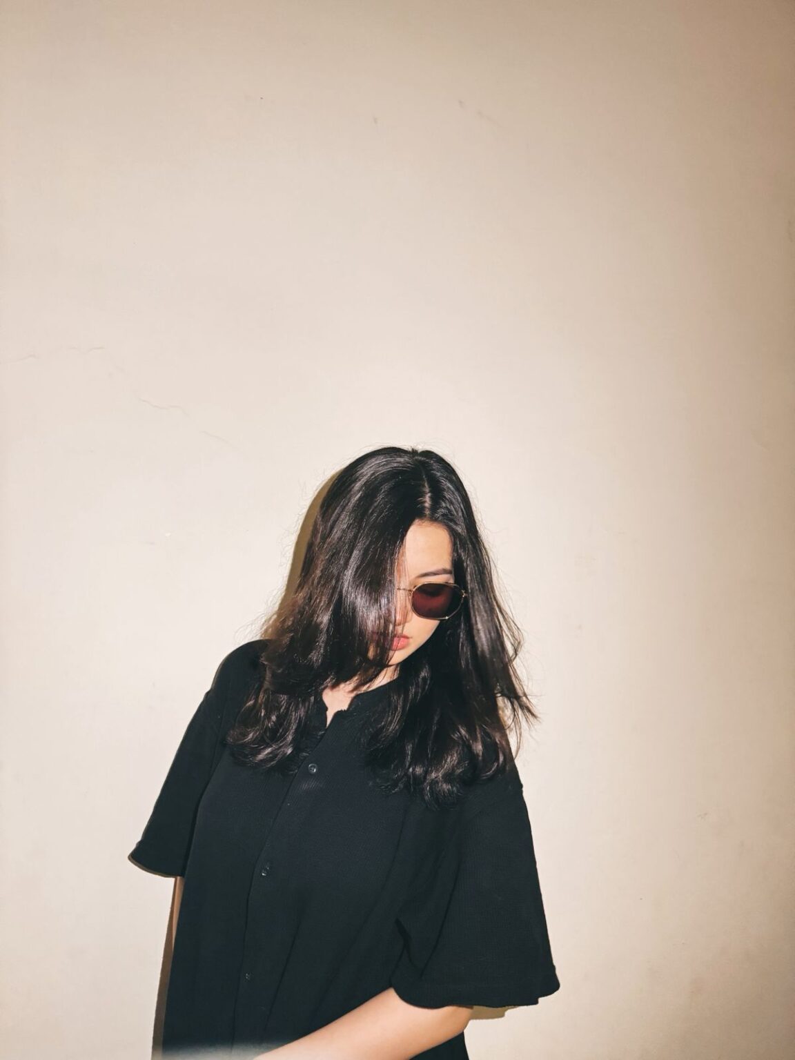 Chahatein Polo Shirt – Black Waffle Knit | Ribbed Texture
