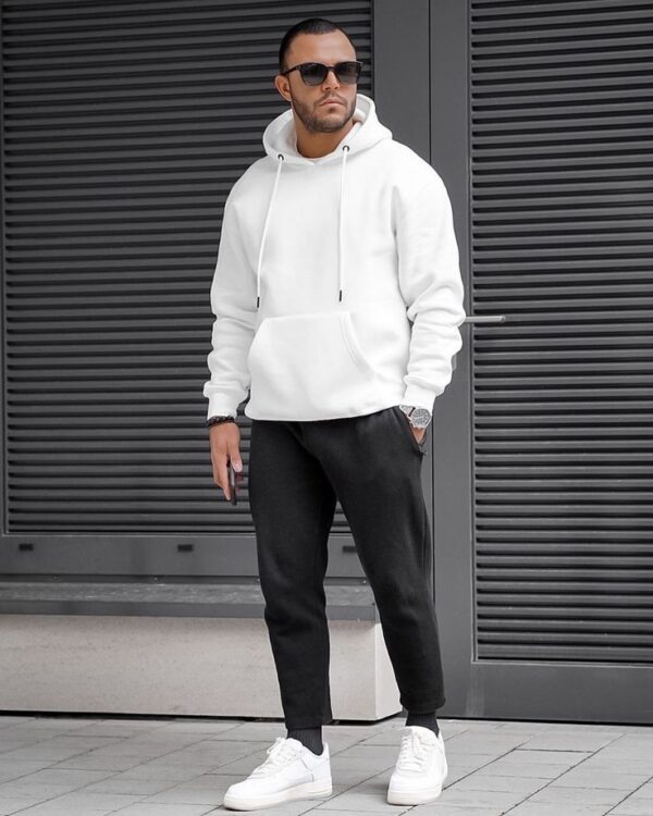 White Hoodie Pakistan – Premium 320 GSM Cotton Fleece | Chahatein