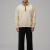 Cream Quarter Zip Sweatshirt Pakistan – 320 GSM Cotton Fleece | Chahatein