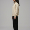 Chahatein Quarter Zip Sweatshirt – Cream | 320 GSM Cotton Fleece – side view