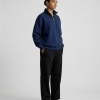 Chahatein Quarter Zip Sweatshirt – Navy Blue | 320 GSM Cotton Fleece – side view
