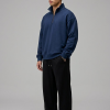 Chahatein Quarter Zip Sweatshirt – Navy Blue | 320 GSM Cotton Fleece – side view