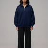 Chahatein Quarter Zip Sweatshirt – Navy Blue | 320 GSM Cotton Fleece – front view