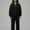 Black Quarter Zip Sweatshirt Pakistan – 320 GSM Cotton Fleece | Chahatein