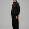 Chahatein Quarter Zip Sweatshirt – Black | 320 GSM Cotton Fleece – side view