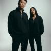 Chahatein Quarter Zip Sweatshirt – Black | 320 GSM Cotton Fleece – shown on two models