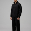 Chahatein Quarter Zip Sweatshirt – Black | 320 GSM Cotton Fleece – side view