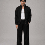 Black Shacket Pakistan – 320 GSM Cotton Fleece Shirt Jacket | Chahatein