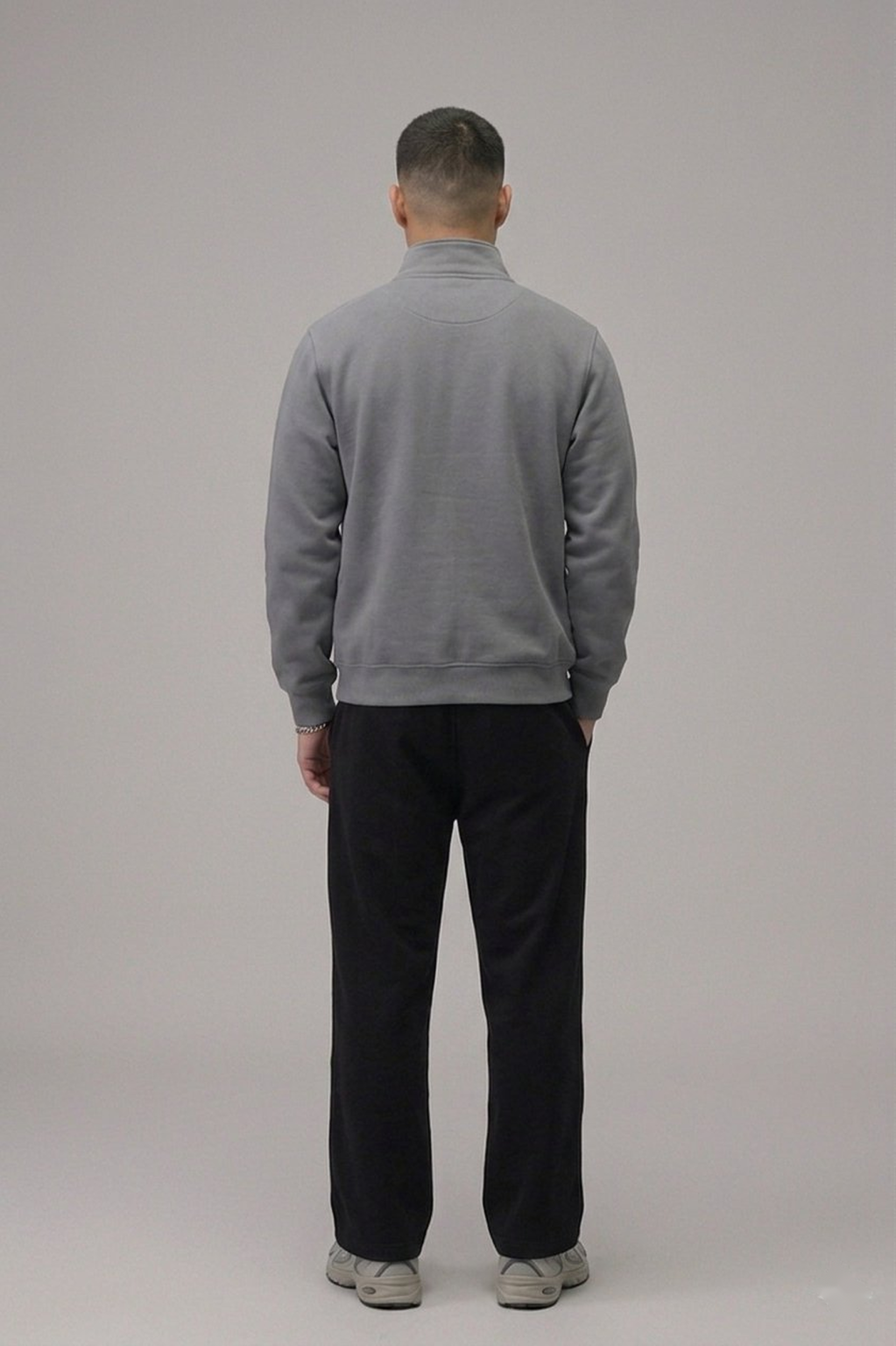 Chahatein Shacket – Stone Grey | 320 GSM Cotton Fleece