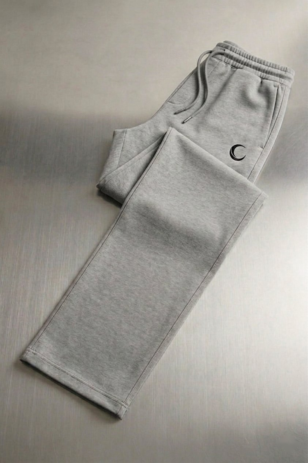 Chahatein Baggy Wide Leg Trouser – Stone Grey | 320 GSM Cotton Fleece