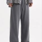 Stone Grey Baggy Wide Leg Trouser Pakistan – 320 GSM Cotton Fleece | Chahatein