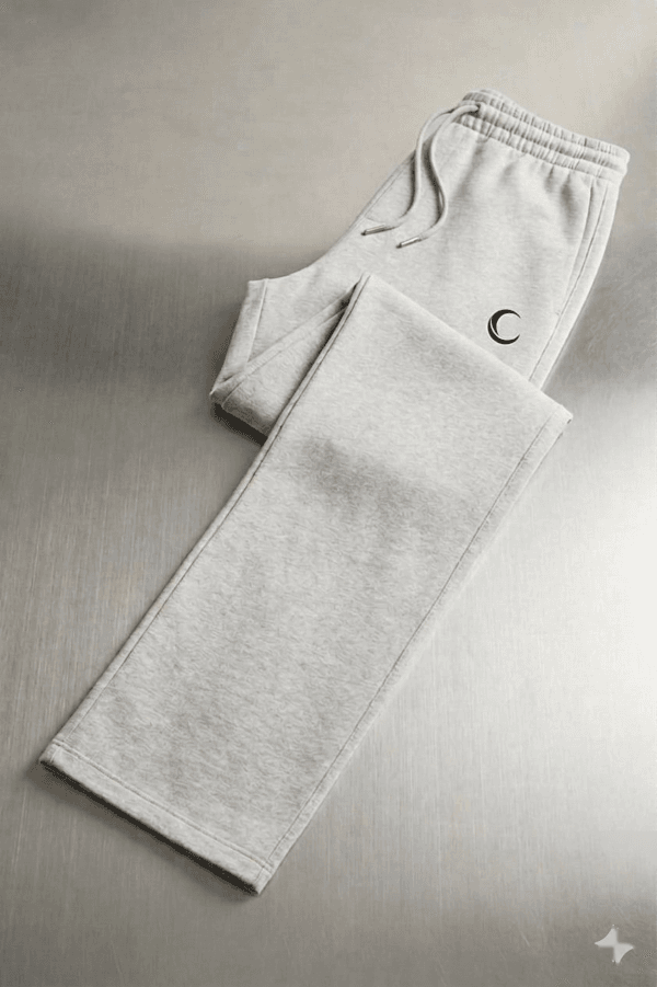 Chahatein Baggy Wide Leg Trouser – Grey | 320 GSM Cotton Fleece