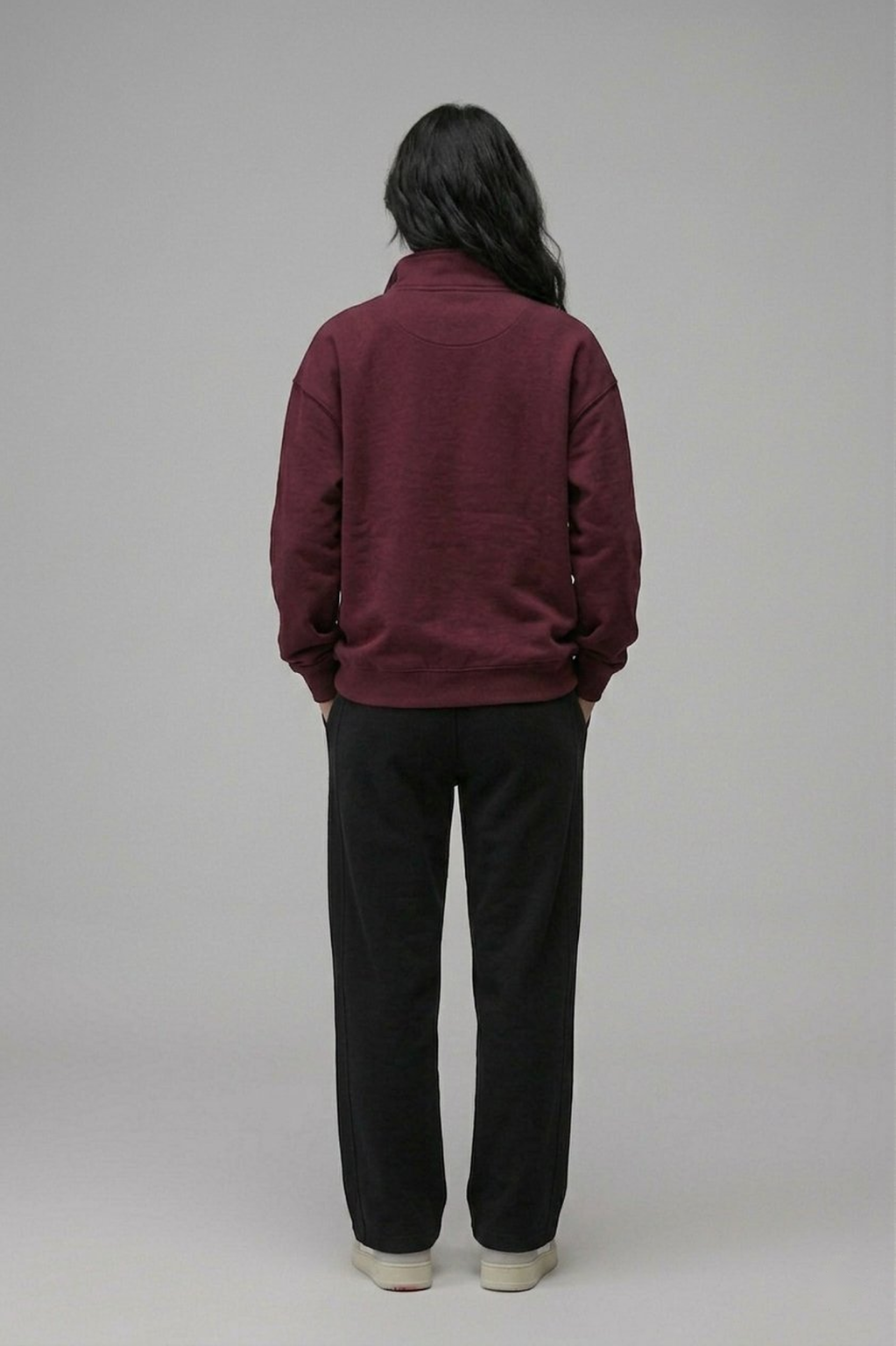 Chahatein Quarter Zip Sweatshirt – Maroon | 320 GSM Cotton Fleece
