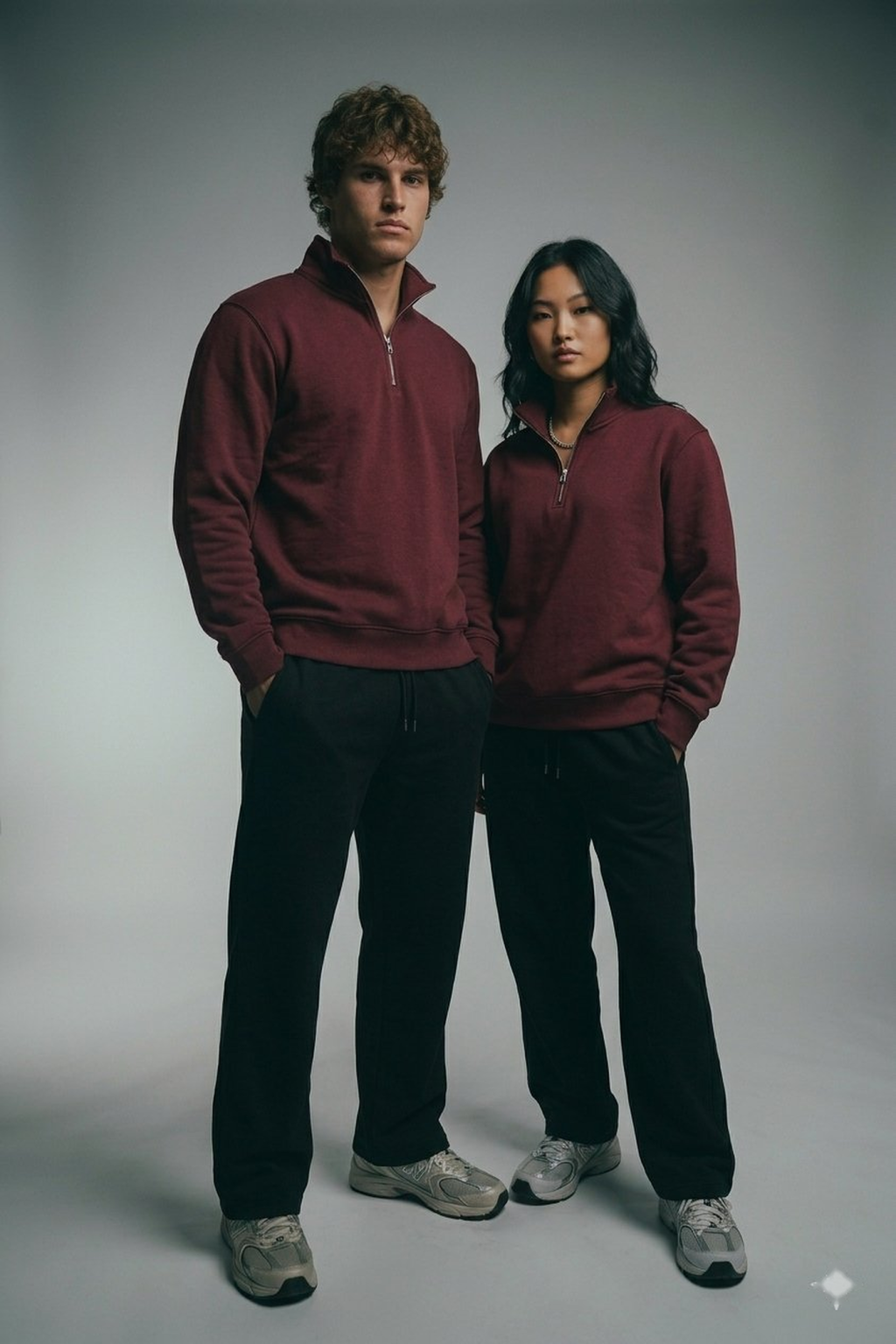 Chahatein Quarter Zip Sweatshirt – Maroon | 320 GSM Cotton Fleece
