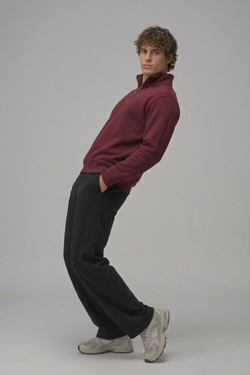 Chahatein Quarter Zip Sweatshirt – Maroon | 320 GSM Cotton Fleece
