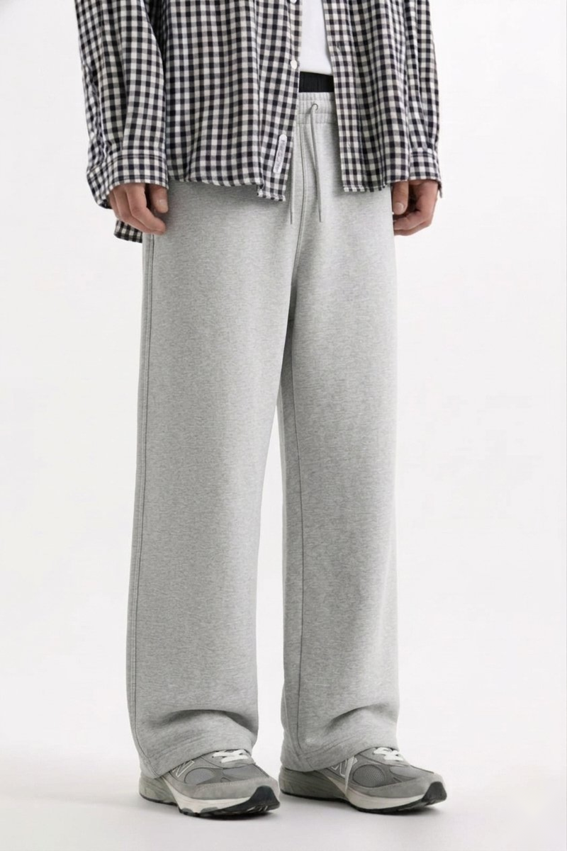 Grey Baggy Wide Leg Trouser Pakistan – 320 GSM Cotton Fleece | Chahatein