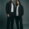 Chahatein Shacket – Black | 320 GSM Cotton Fleece – shown on two models
