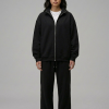 Chahatein Shacket – Black | 320 GSM Cotton Fleece – front view