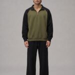 raglan sleeve sweatshirt olive