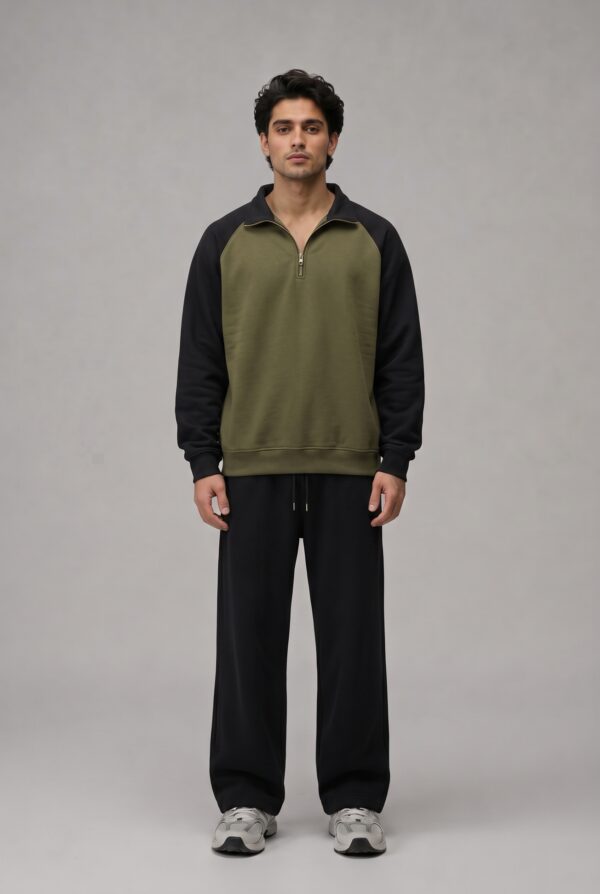 raglan sleeve sweatshirt olive