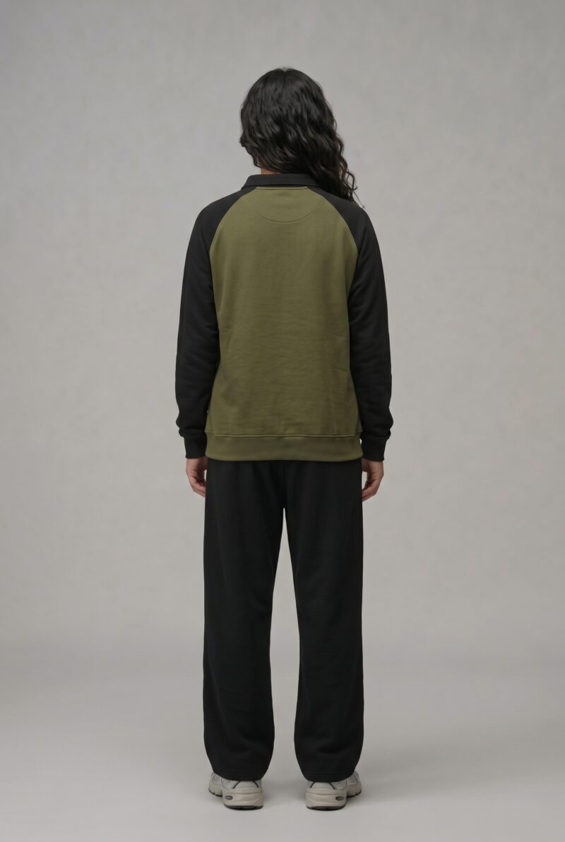 raglan sleeve sweatshirt olive