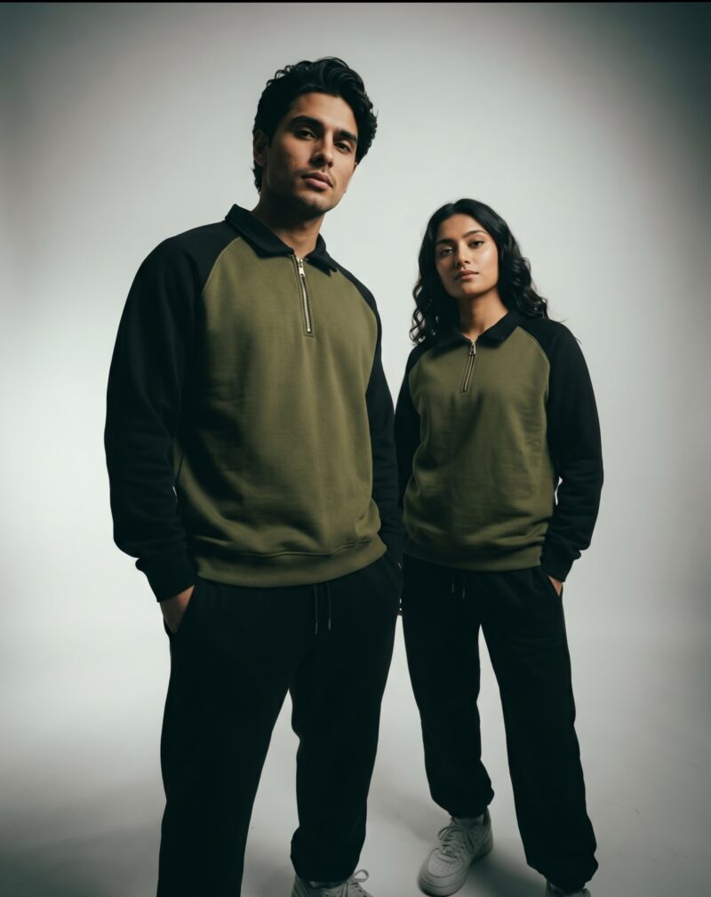 raglan sleeve sweatshirt olive