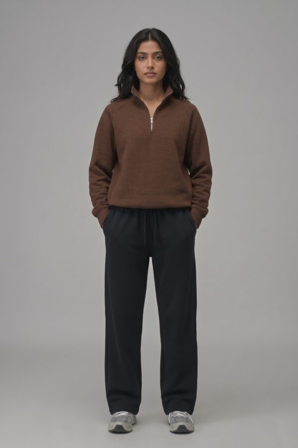 Brown Quarter Zipper