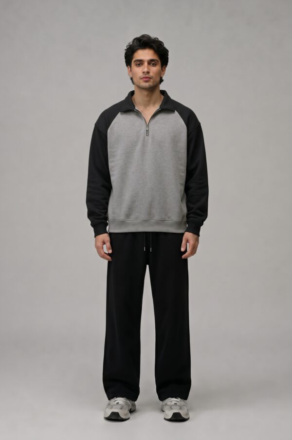 raglan sleeve sweatshirt grey